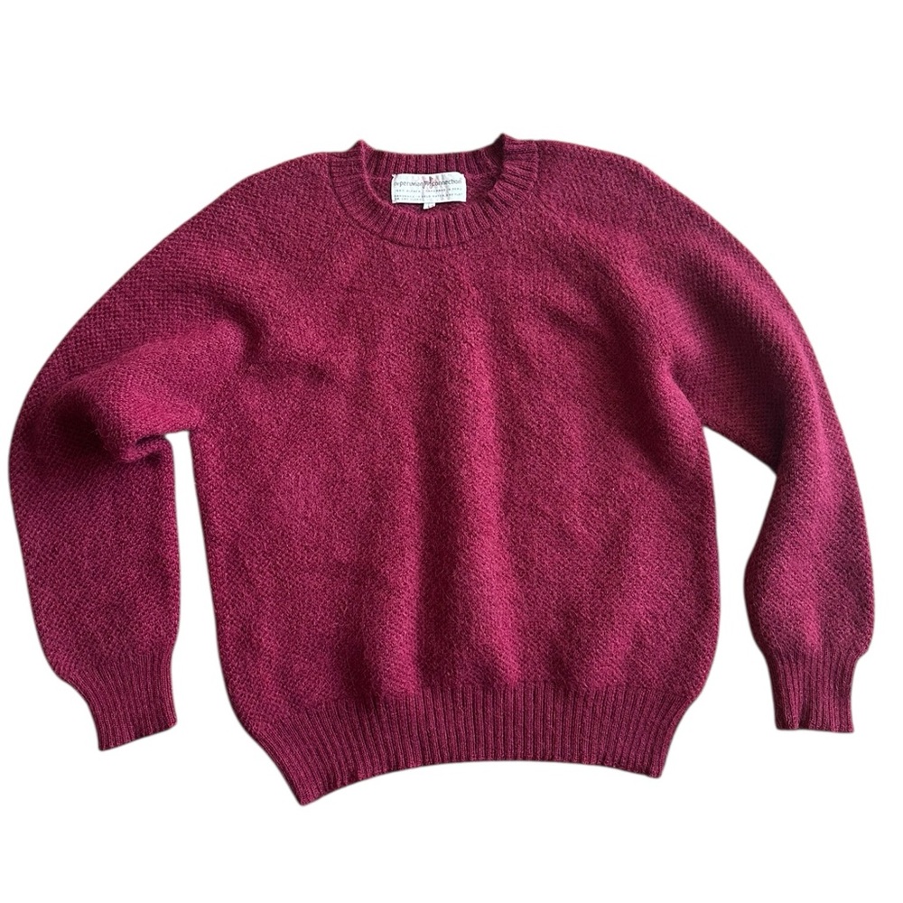 Peruvian Connection Burgundy Crew Neck Sweater Size Large